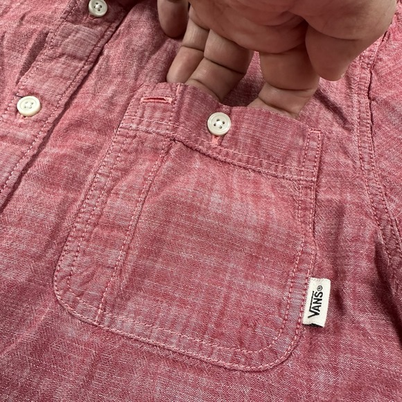 Vans Men's Chambray Shirt Sz Small Classic Fit Guilder IV Short‎ Sleeve Workwear - Picture 4 of 12
